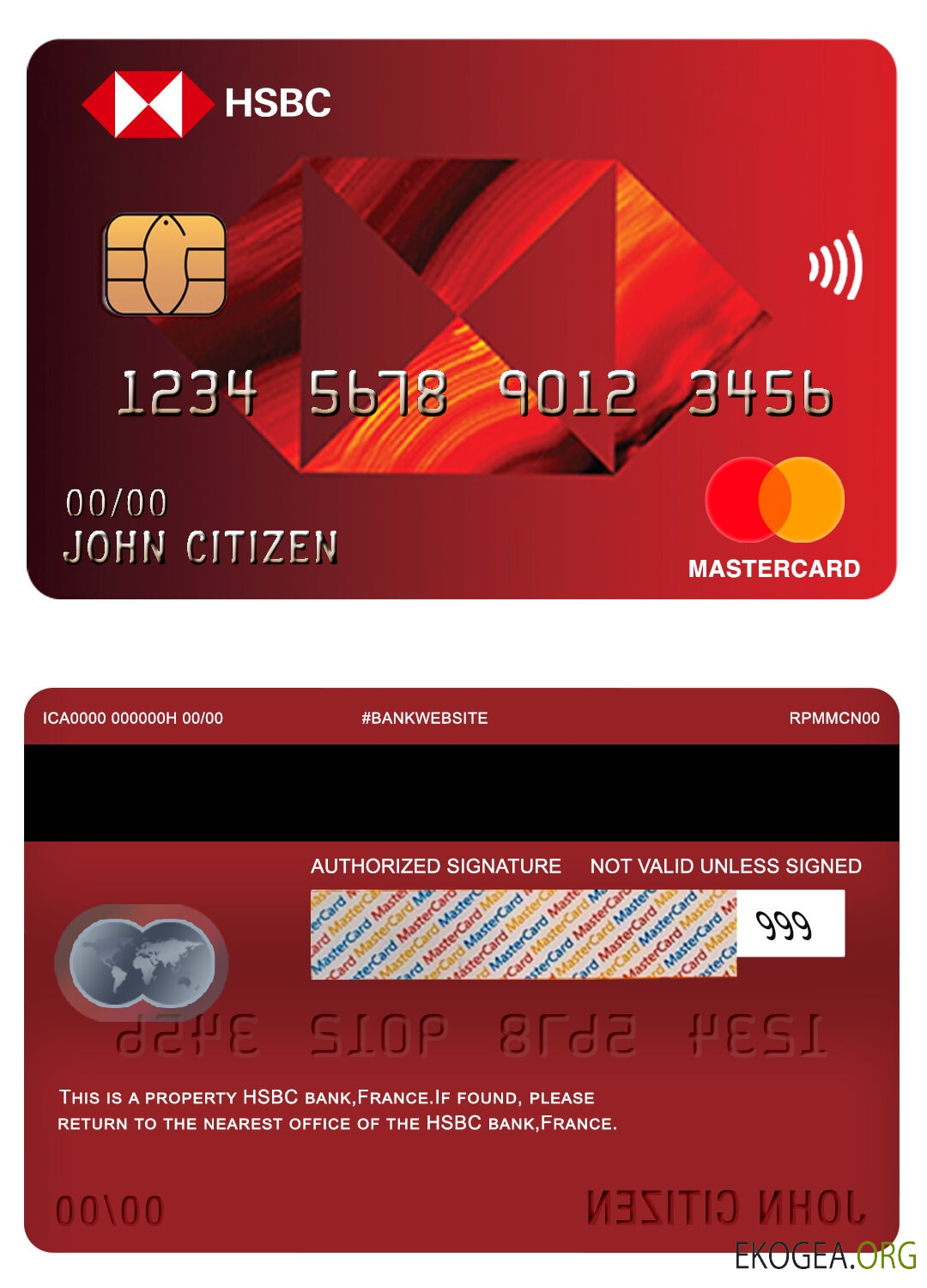 Carte Mastercard de la banque HSBC France